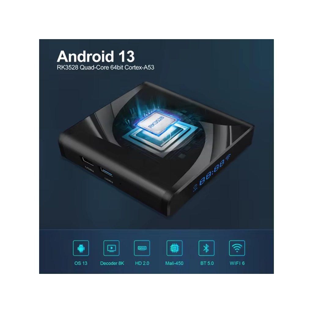 Multimediální přehrávač s OS Android, HDMI / AV výstup, 2x USB + micro SD