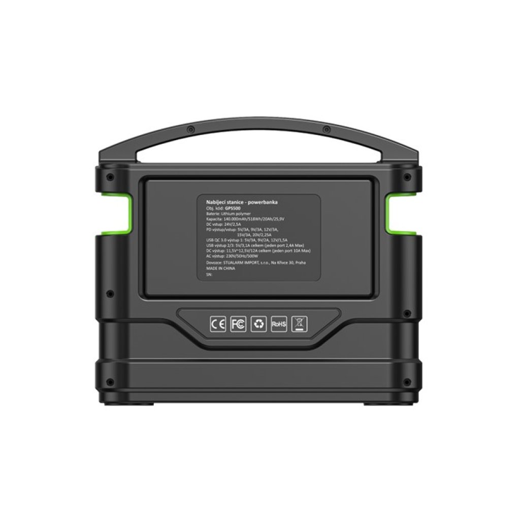Nabíjecí stanice CARCLEVER - powerbanka, 140.000mAh, AC-500W