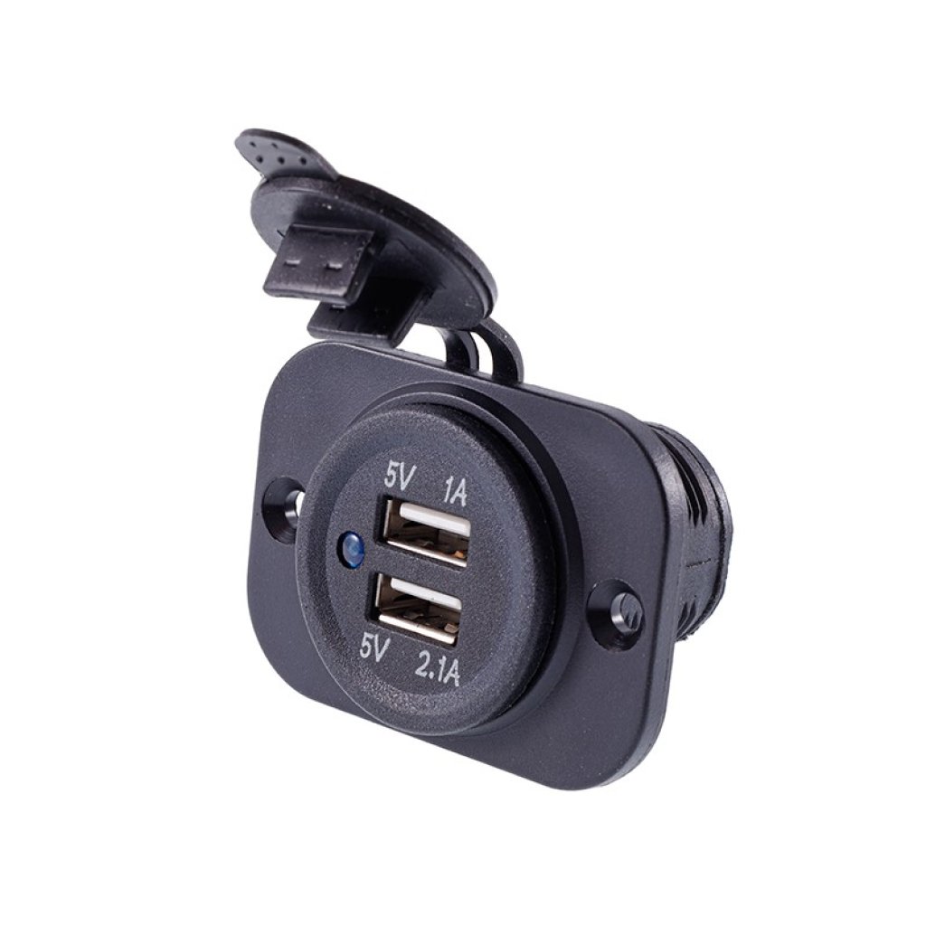 Nabíječka 12/24V s krytem, 2x USB (3,1A), 63210