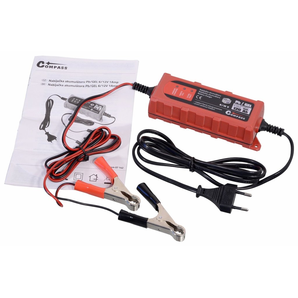Nabíječka autobaterií mikroprocesor 1Amp 6/12V pB/GEL max. 120Ah, 07142