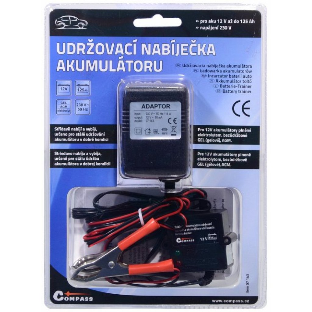 Nabíječka autobaterií udržovací 5-125Ah, 07143
