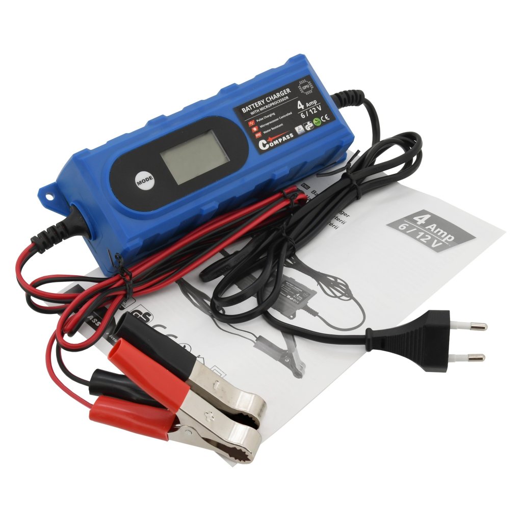 Nabíječka mikroprocesor 4Amp 6/12V Pb/GEL LCD display, 07146