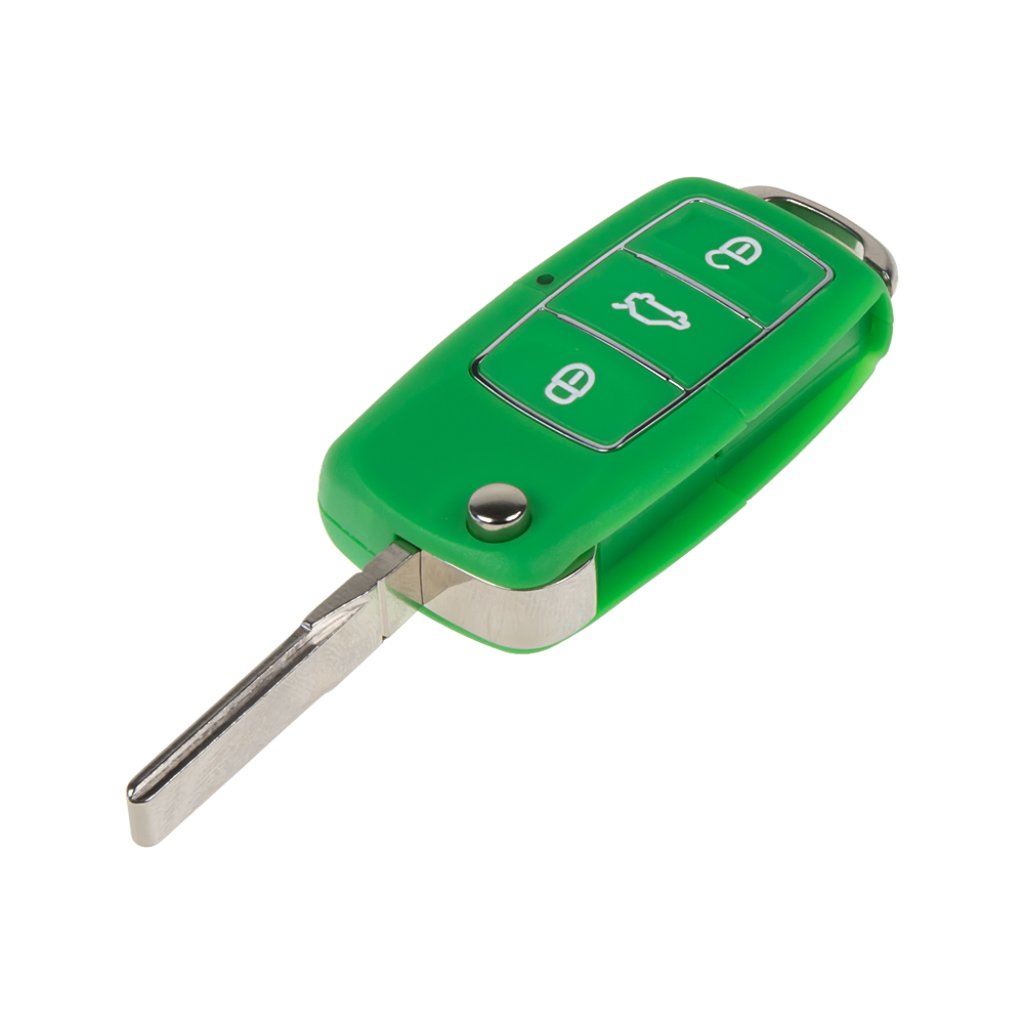 Náhr. obal klíče pro Škoda, VW, Seat, 3-tlačítkový, zelený