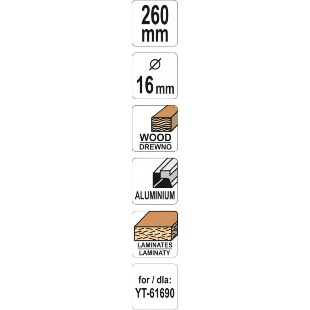 Náhradní čepel pro kulatou rašpli na omítky 260x16 mm - YT-61691