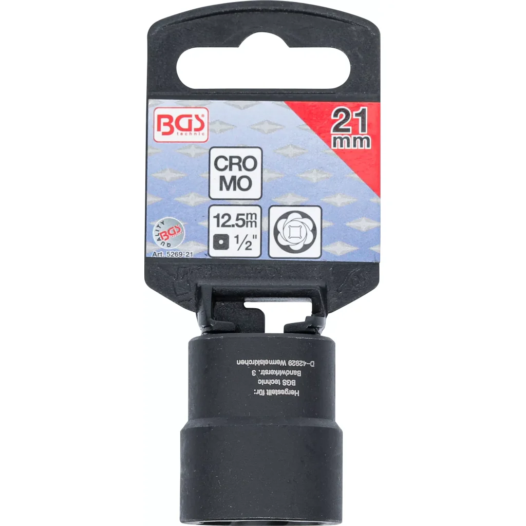 Nástrčná hlavice BGS na poškozené šrouby a matice 1/2", 21 mm
