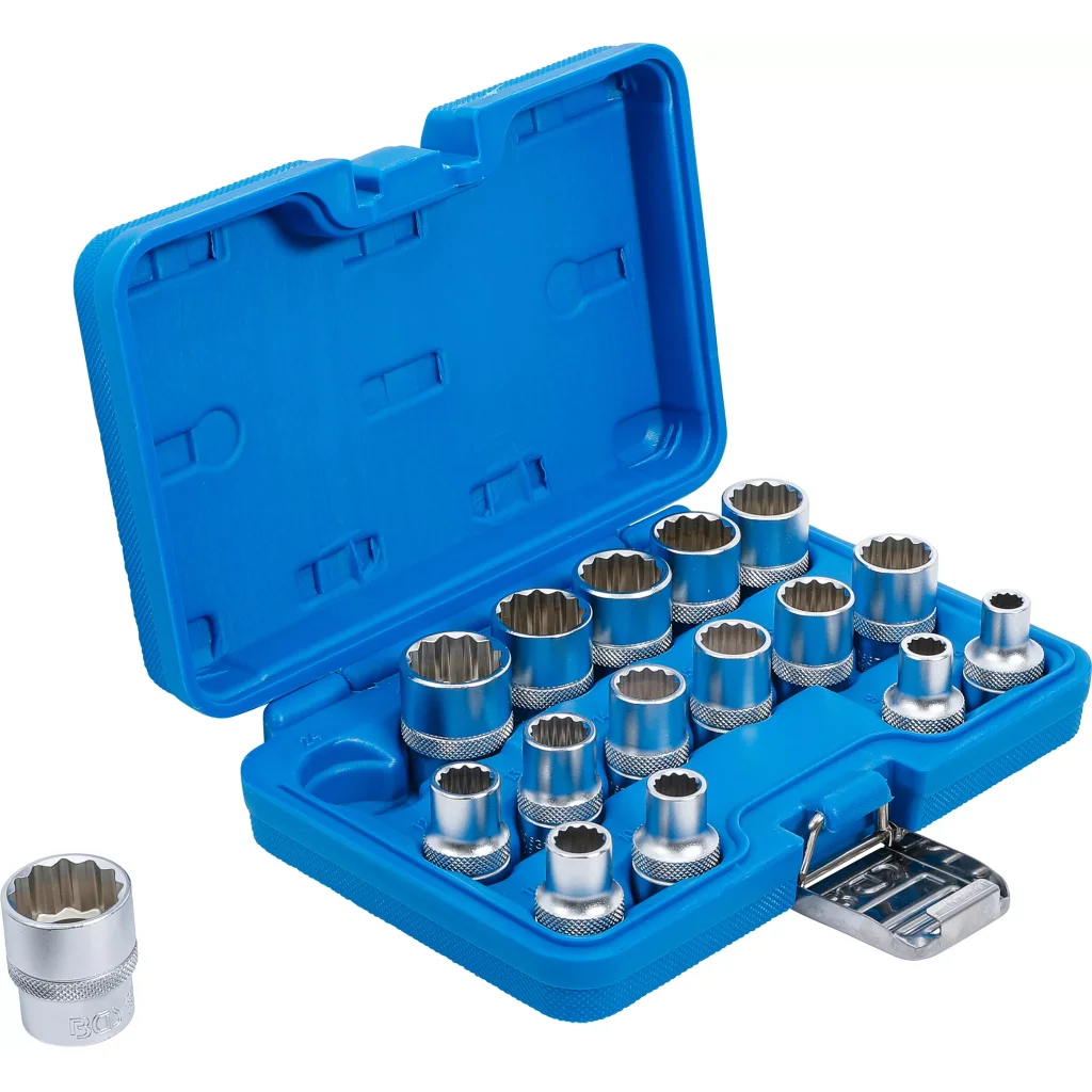 Nástrčné klíče, dvanáctihranné, 1/2", 8 - 24 mm, 16 ks - B2226