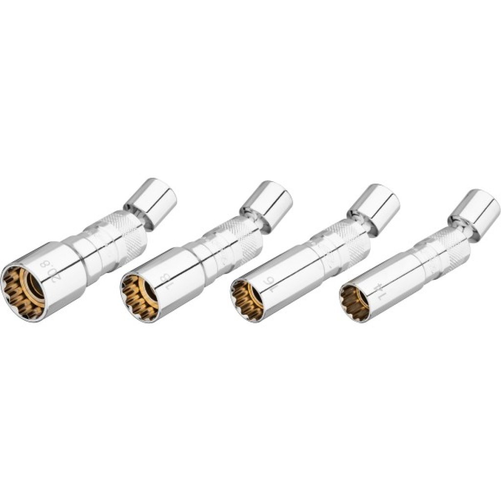 Nástrčné klíče na svíčky, kloubové, 3/8", 14, 16, 18, 20,8 mm, - V7002/4