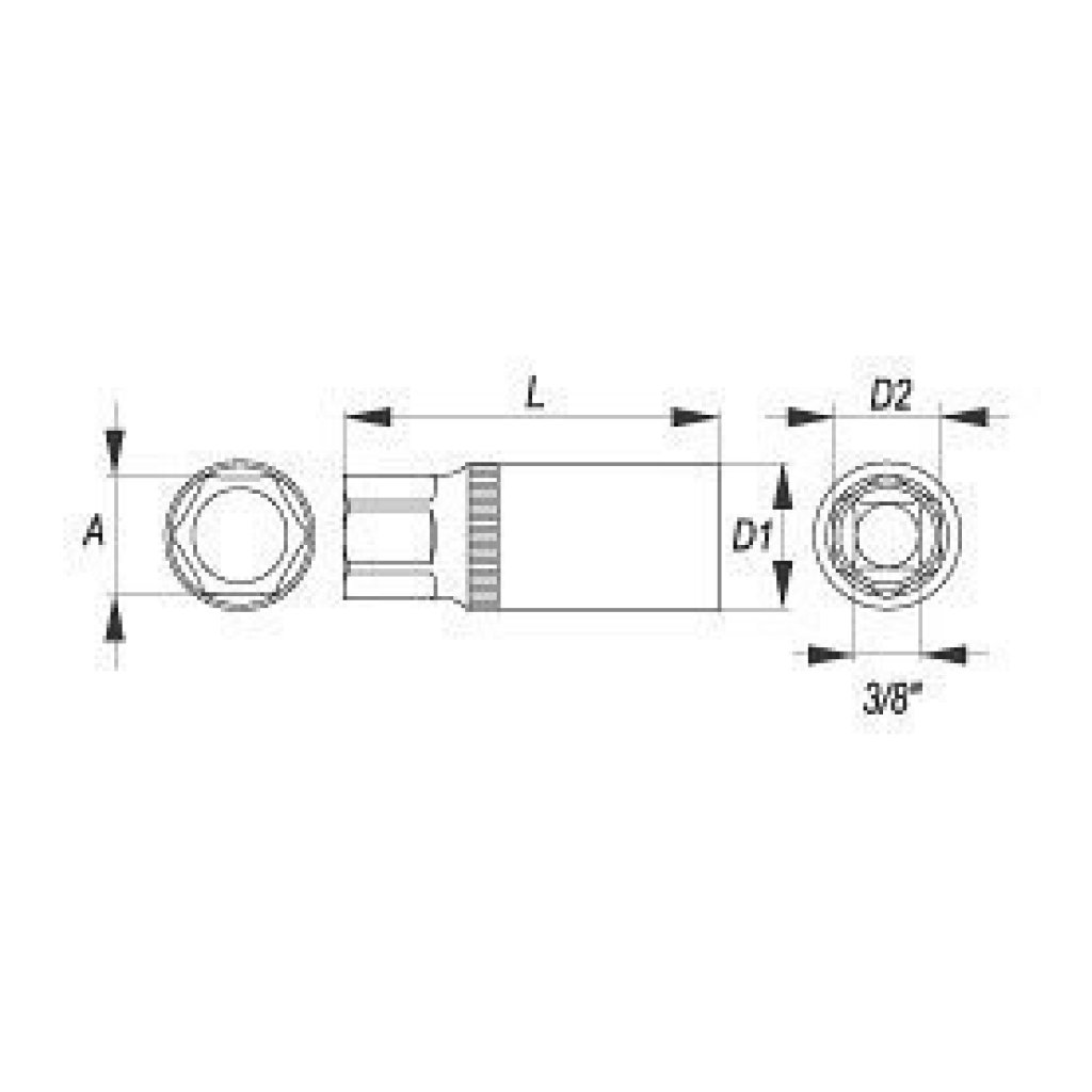 Nástrčný klíč na svíčky 1/2" - 16 mm - YT-1253