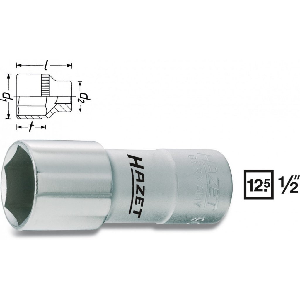 Nástrčný klíč na zapalovací svíčky 1/2" - HA044023 (900MGT)