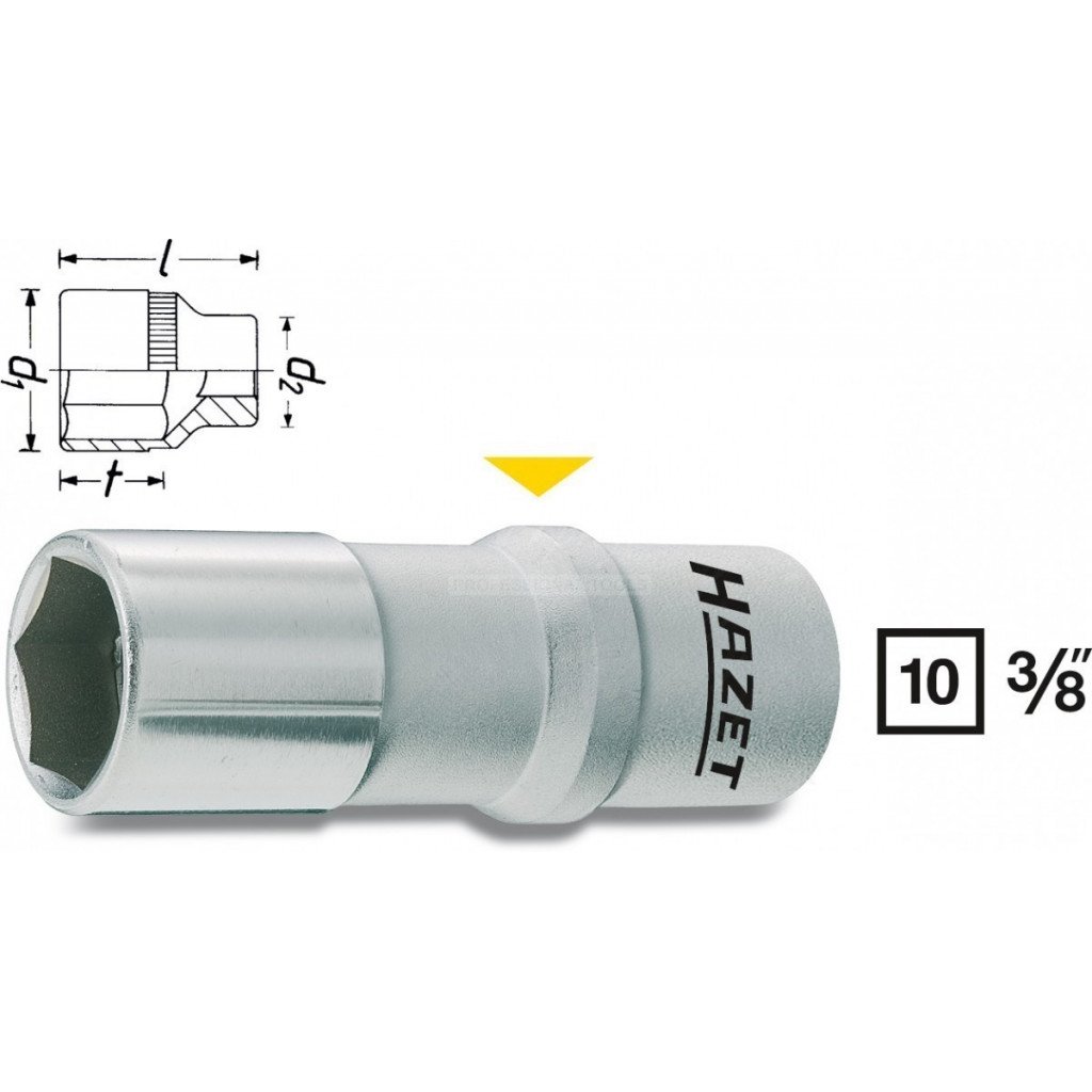 Nástrčný klíč na zapalovací svíčky 3/8" - HA040872 (880MGT)