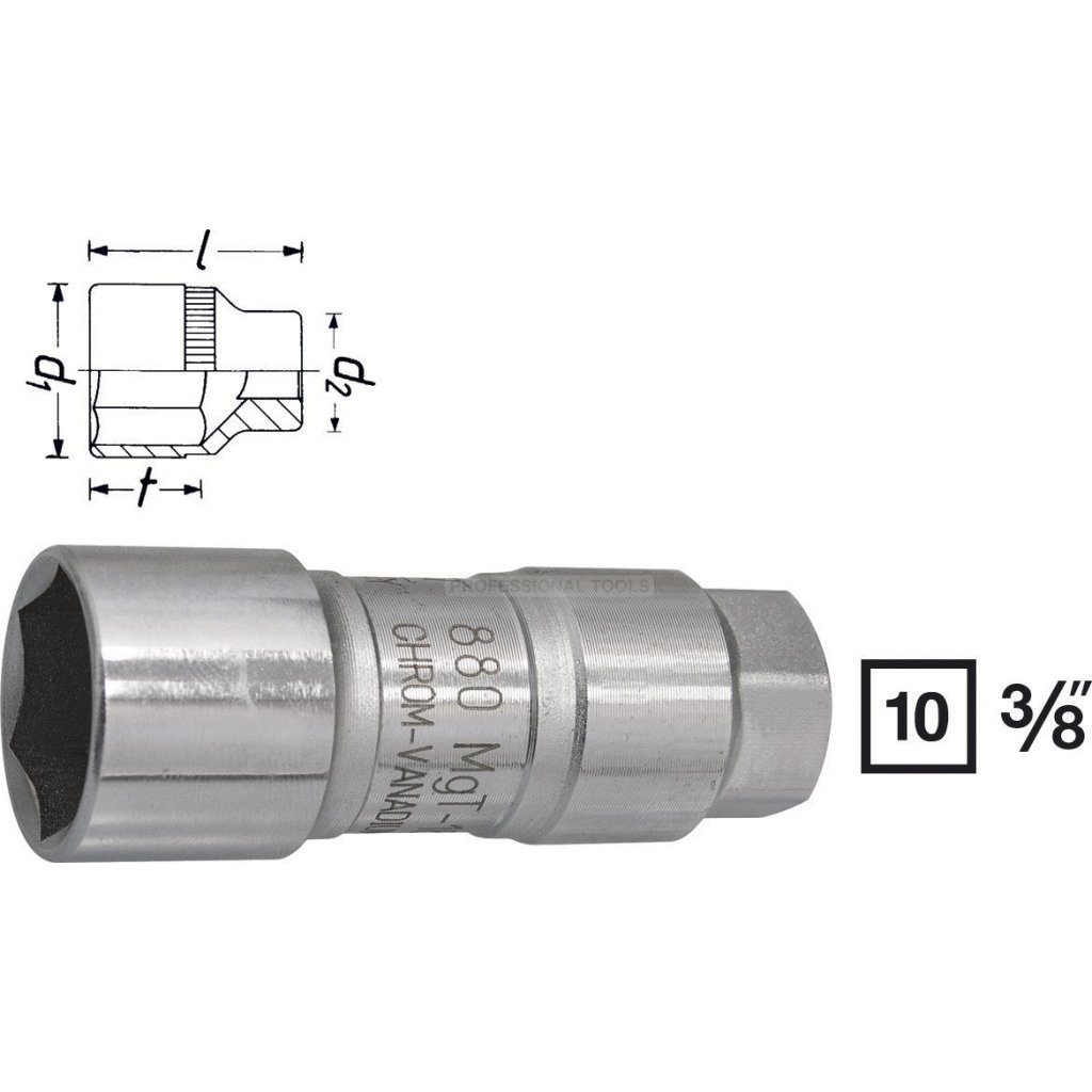 Nástrčný klíč na zapalovací svíčky 3/8" - HA040872 (880MGT)