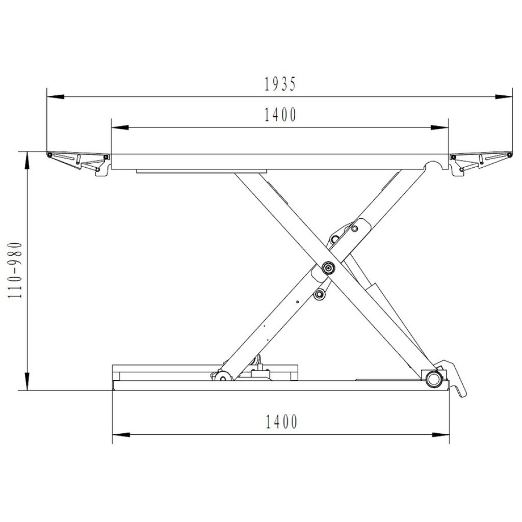 Nůžkový zvedák 3t SF-L3000, hydraulický - F1705