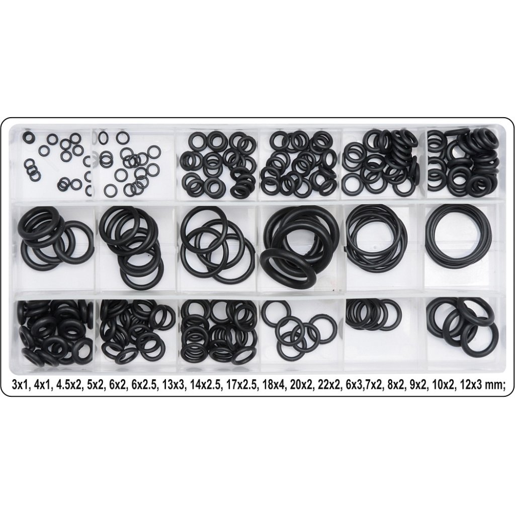 O kroužek gumové těsnící sada 225ks,3x1 - 22x2mm, YATO