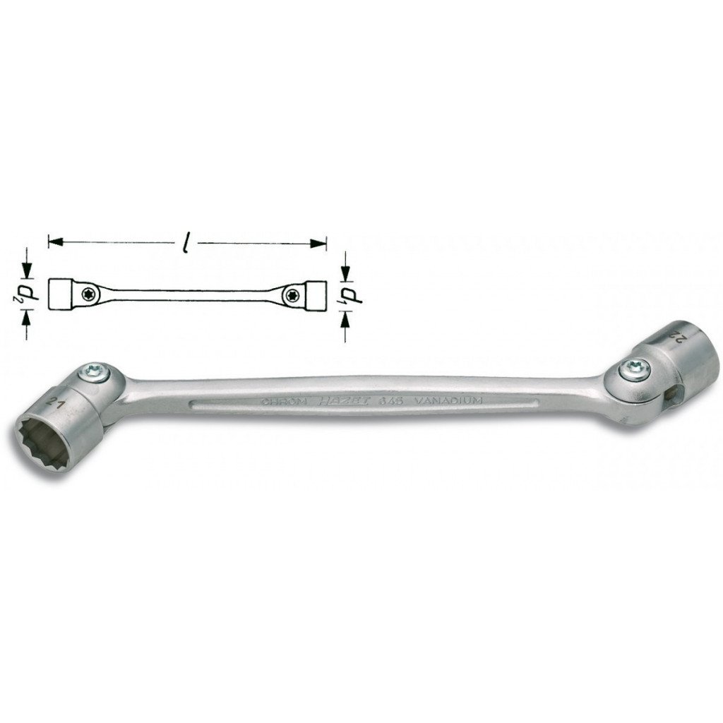 Oboustranný kloubový nástrčný klíč 645-16x17 Hazet (HA028122)