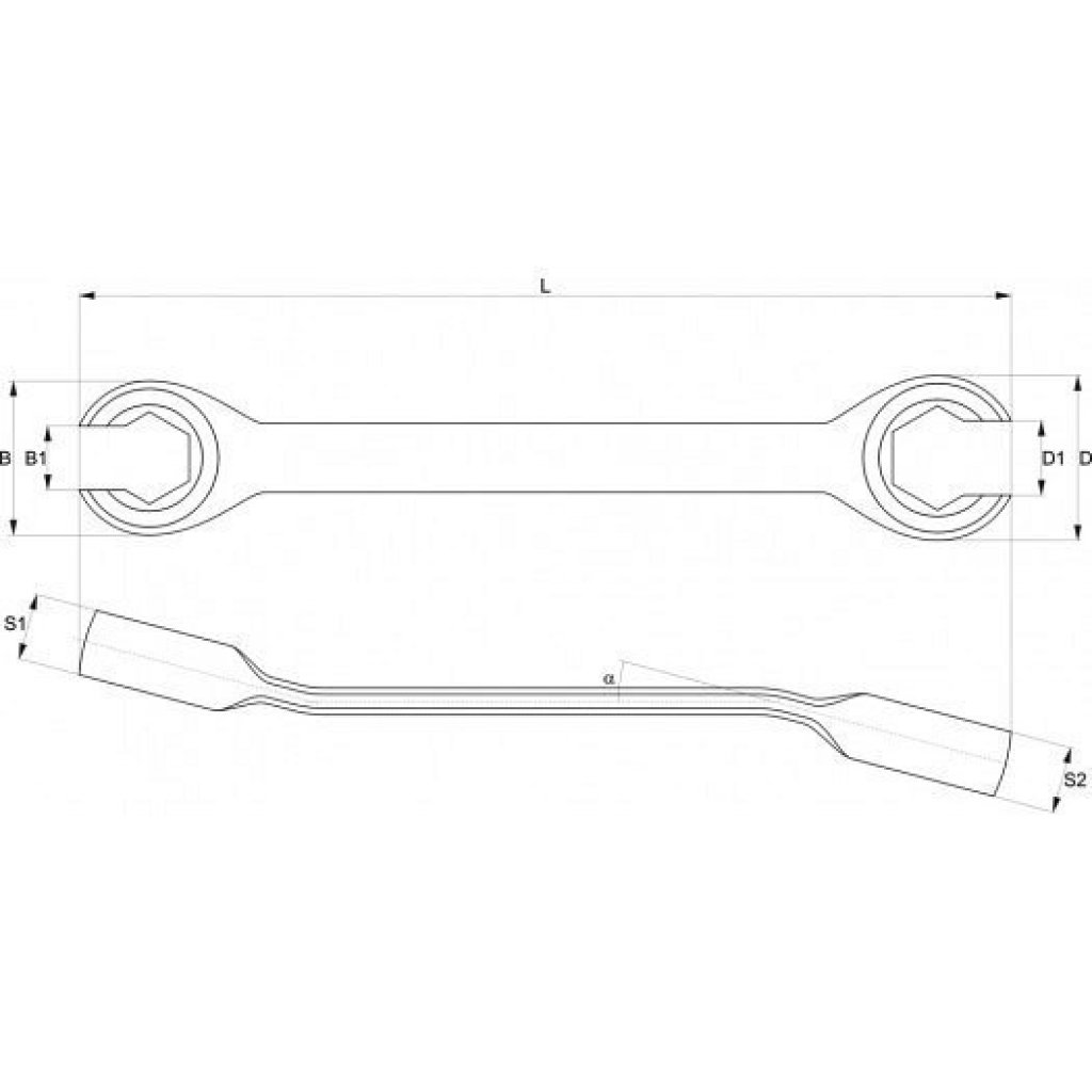 Oboustranný prstencový polootevřený klíč 13 x 14 mm - YT-0137