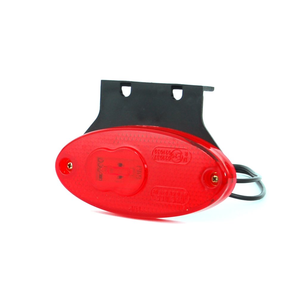 Obrysové světlo červené zadní, odrazka, s držákem 12V-24V, LED, W65