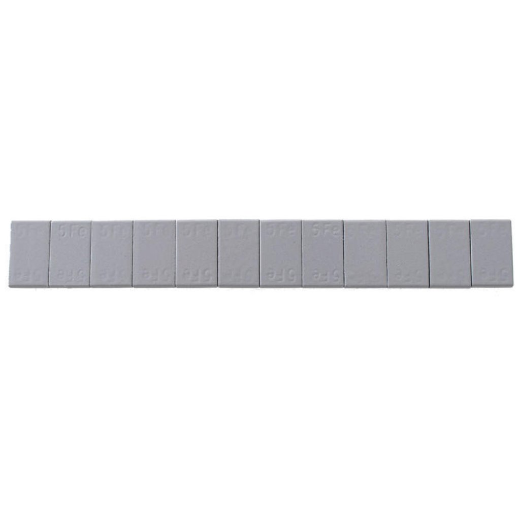 Ocelové samolepící vyvažovací závaží 12 x 5 g, šedé - F1362