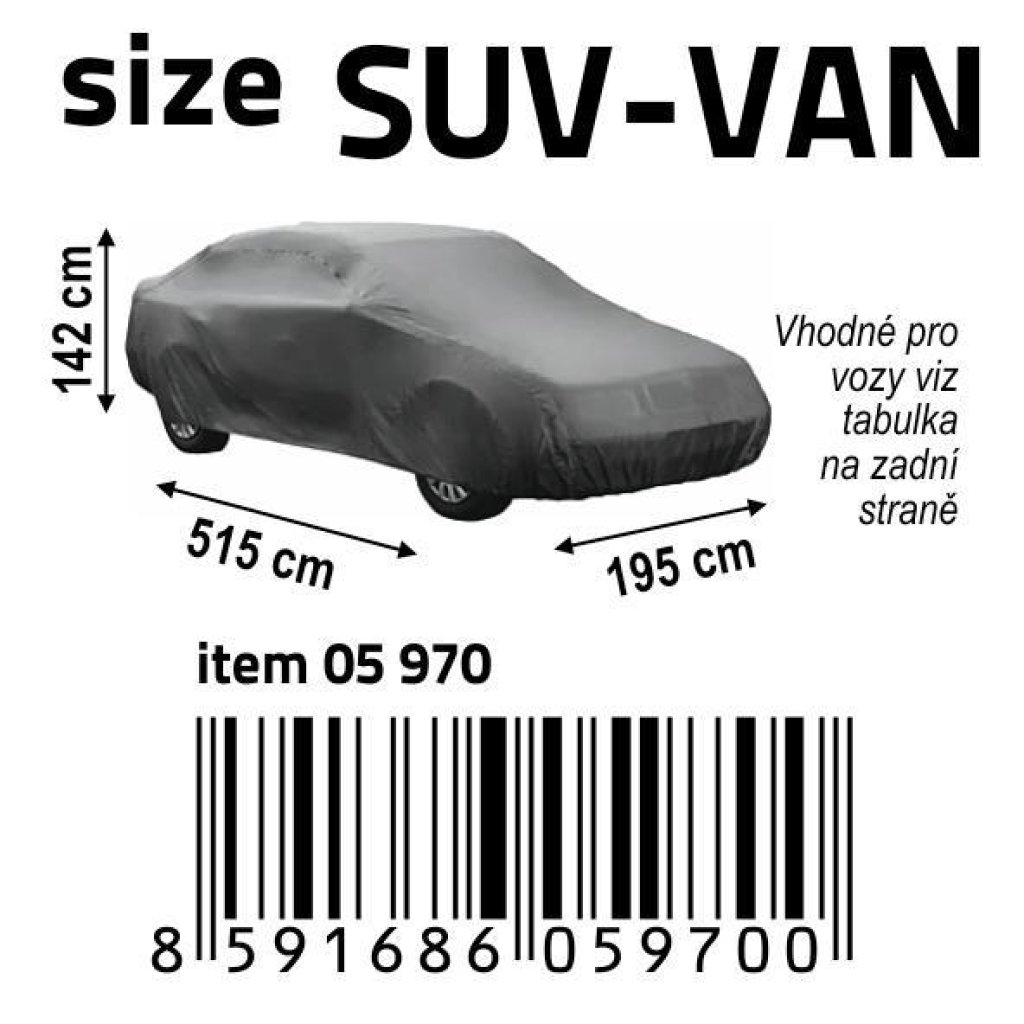 Ochranná plachta FULL SUV-VAN 515x195x142cm NYLON, 05970