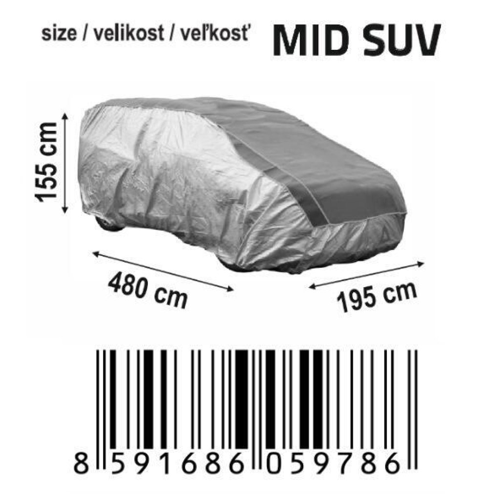 Ochranná plachta proti kroupám MID SUV 480x195x155cm, 05978