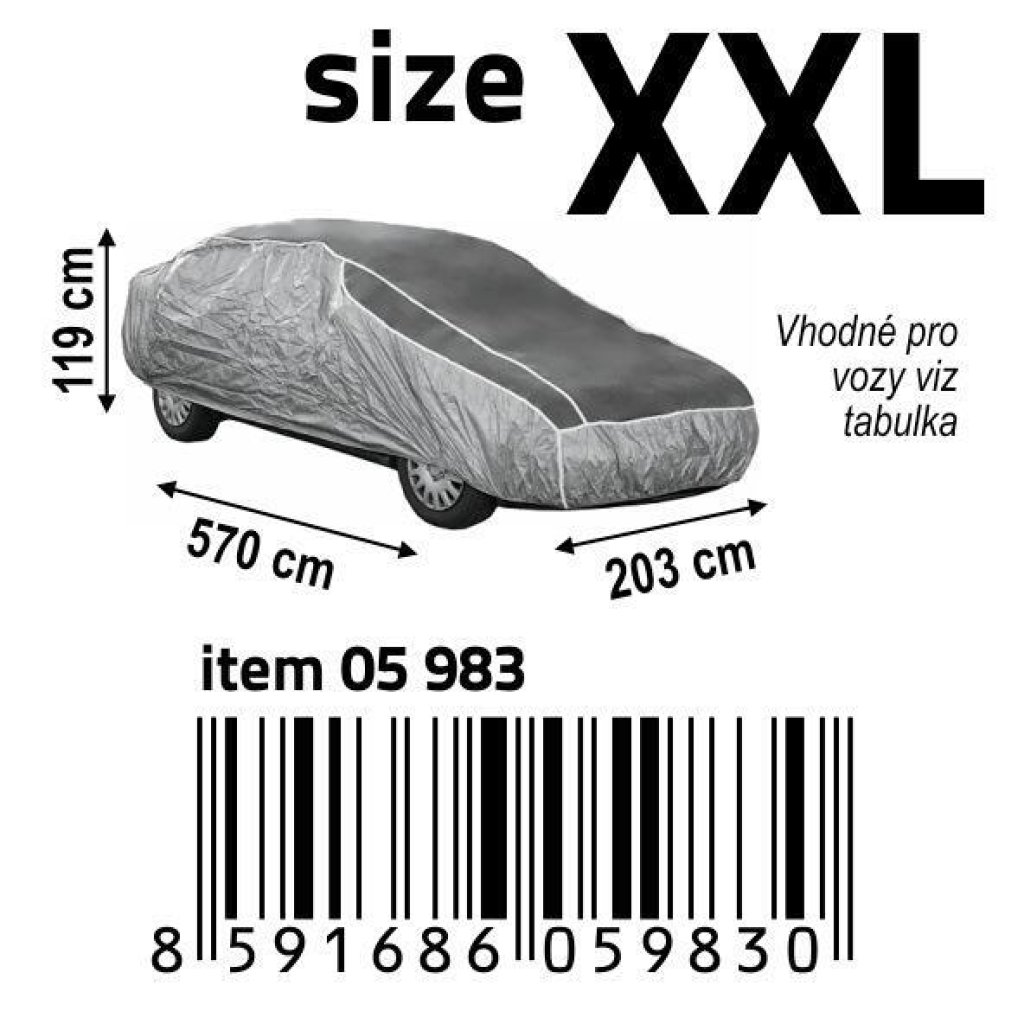 Ochranná plachta proti kroupám vel. XXL 570x203x119 cm, 05983