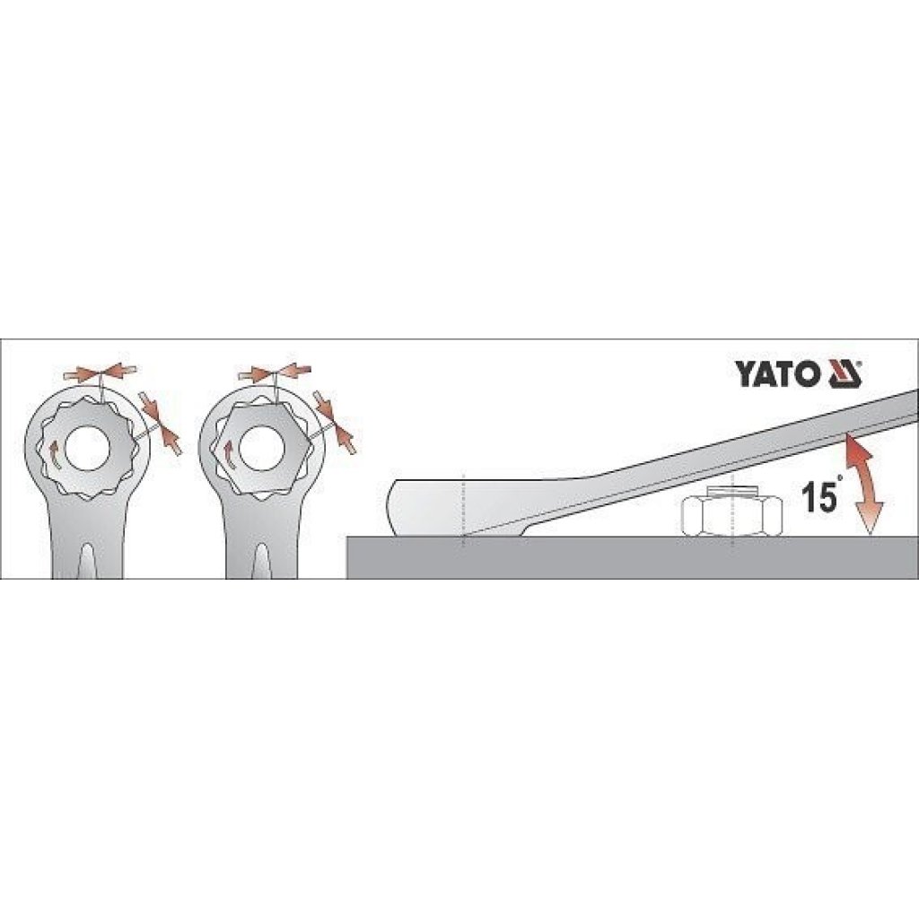 Očkoplochý klíč CrV 6140, velikost 11 mm - YT-0011