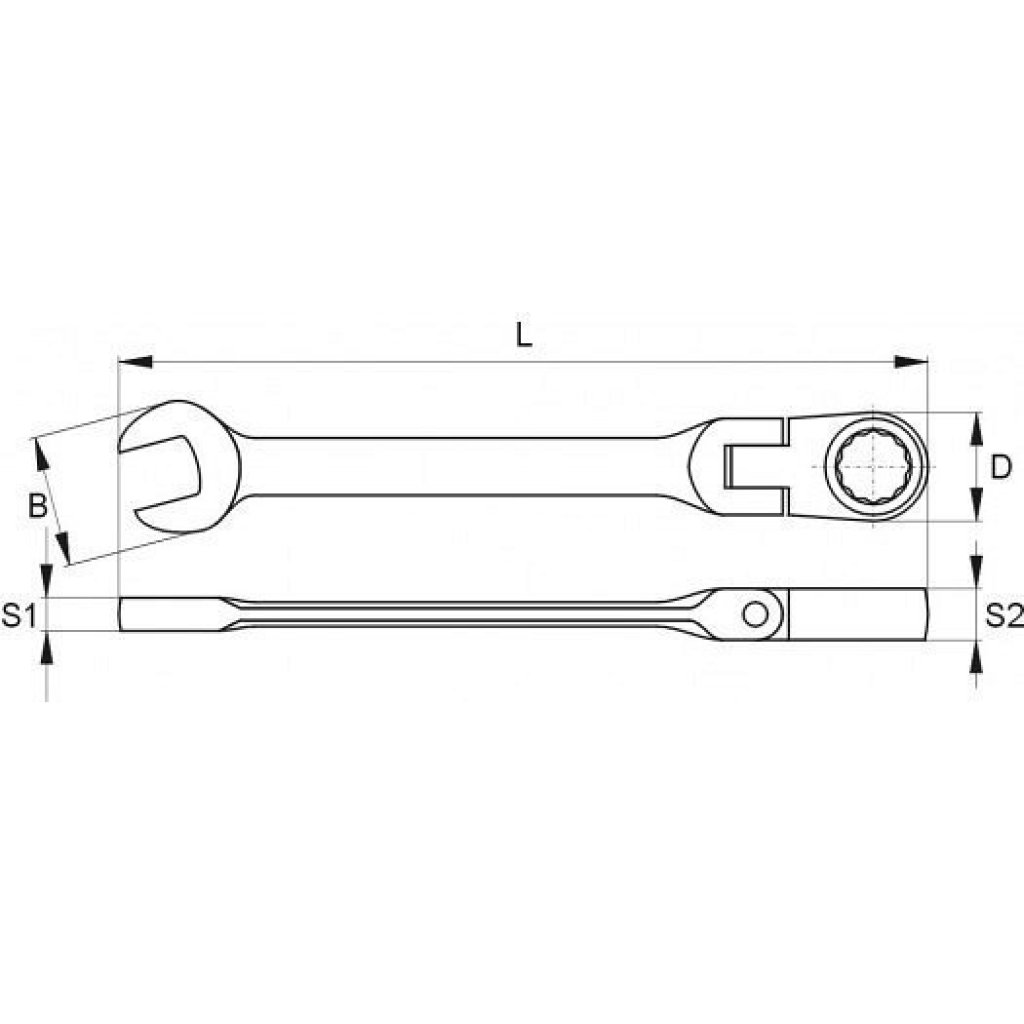 Očkoplochý ráčnový klíč s kloubem, 10 mm - YT-1676