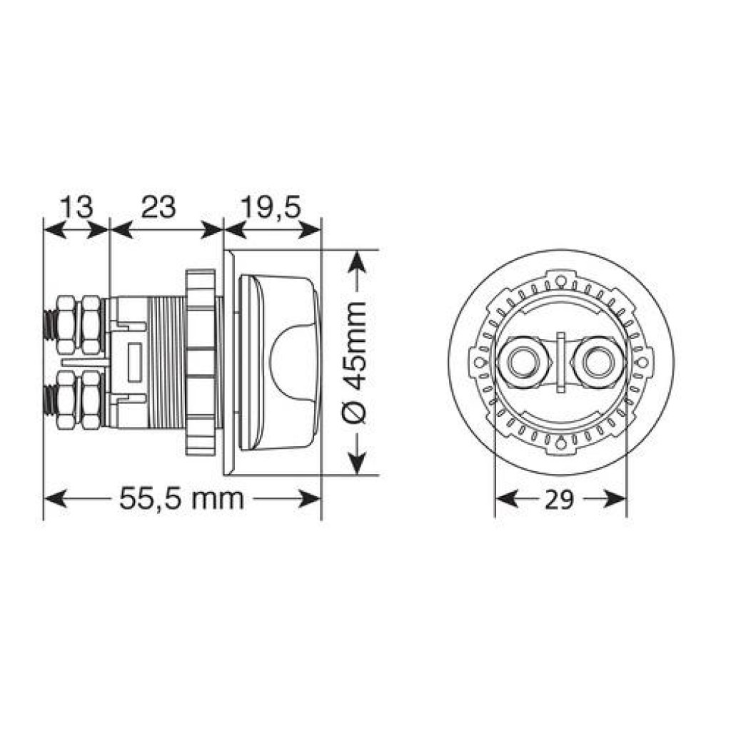 Odpojovač autobaterie, 12/32V, 100A, 3 funkce, 39081