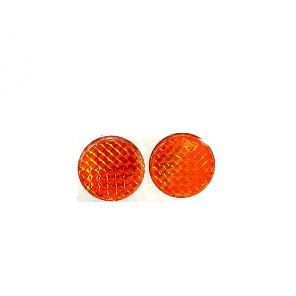 Odrazka kulatá prů.5cm oranžová poloplast, samolepící