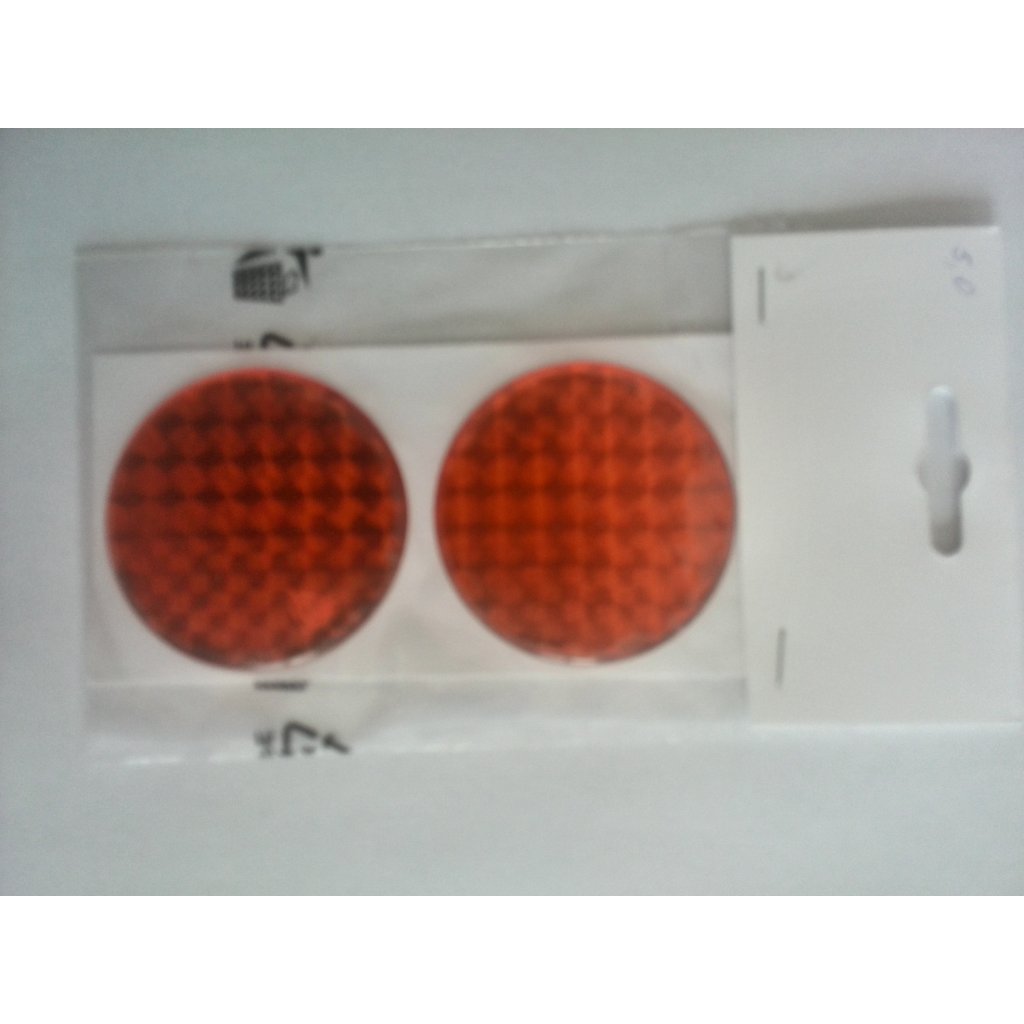 Odrazka kulatá prů.5cm oranžová poloplast, samolepící