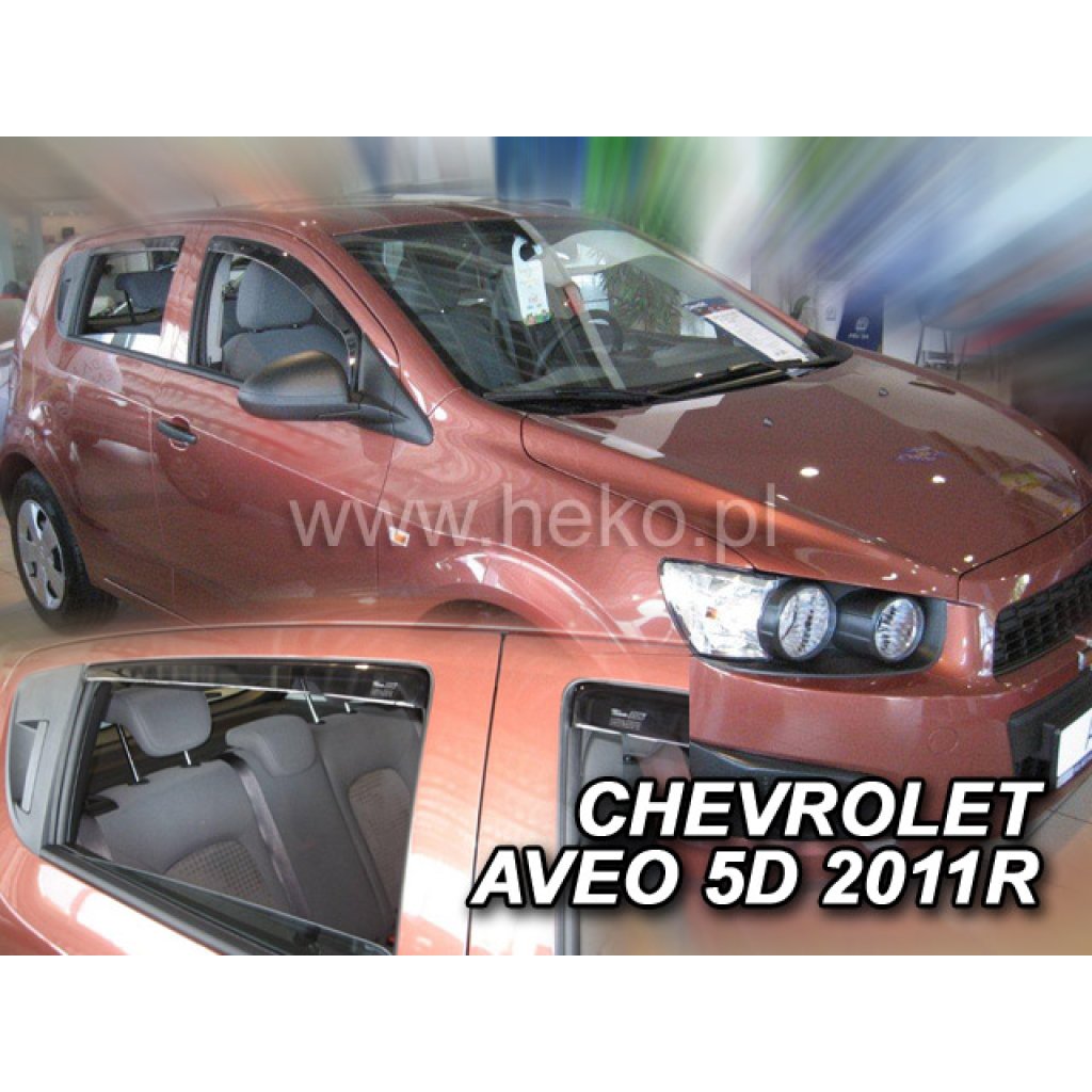 Ofuky oken Chevrolet Aveo 5D 2011- přední + zadní | Heko