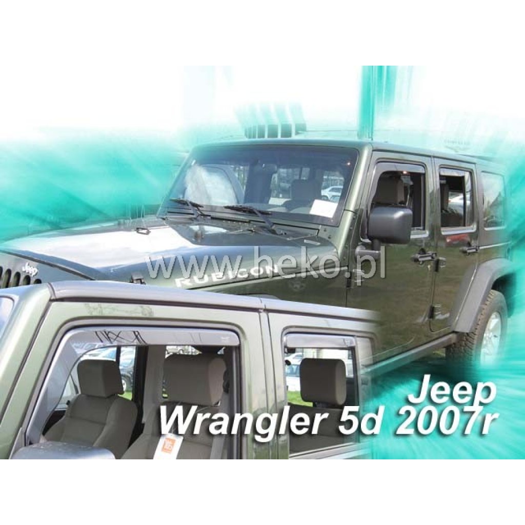 Ofuky oken Jeep Wrangler 5D 2007- přední + zadní | Heko
