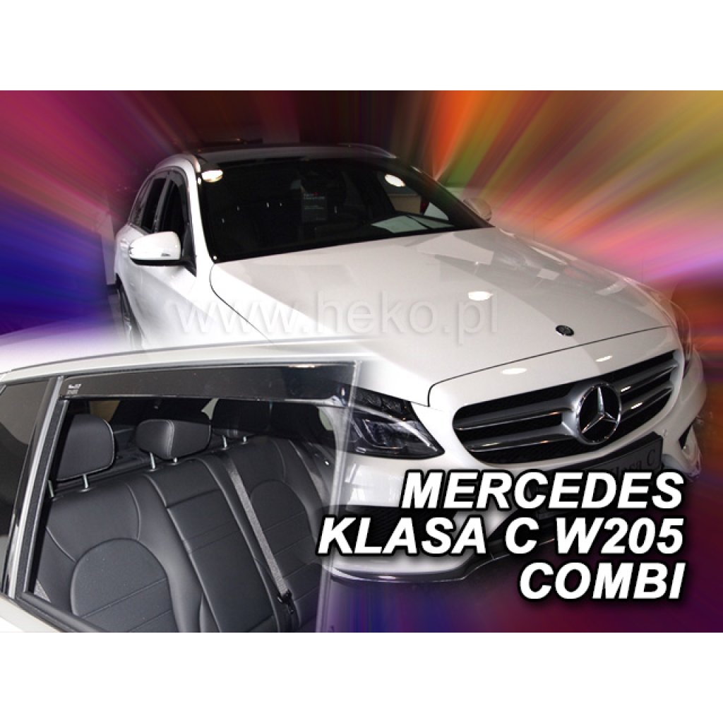 Ofuky oken Mercedes C W205 4D 2014- přední + zadní combi | Heko
