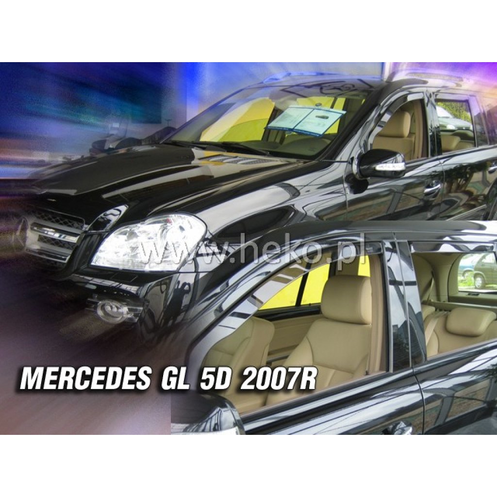 Ofuky oken Mercedes GL 5D 2007- přední + zadní | Heko