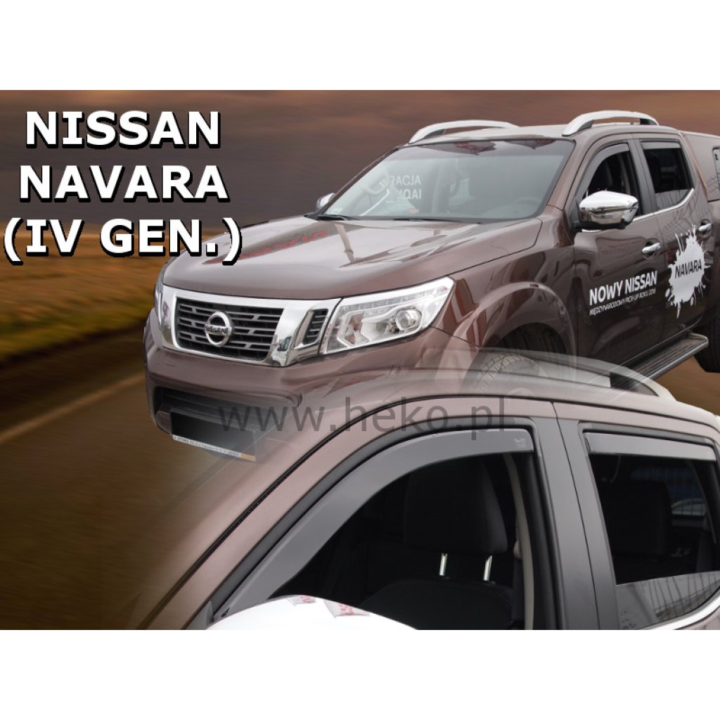 Ofuky oken Nissan Navara 2014- přední + zadní | Heko