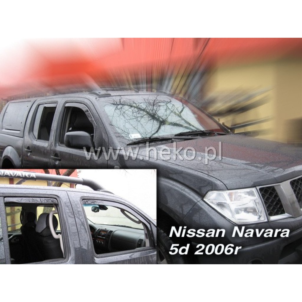 Ofuky oken Nissan Navara 4D 2005- přední + zadní pick-up | Heko