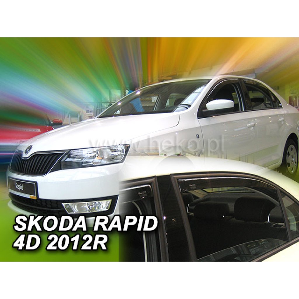 Ofuky oken Škoda Rapid 2012- přední + zadní liftback | Heko