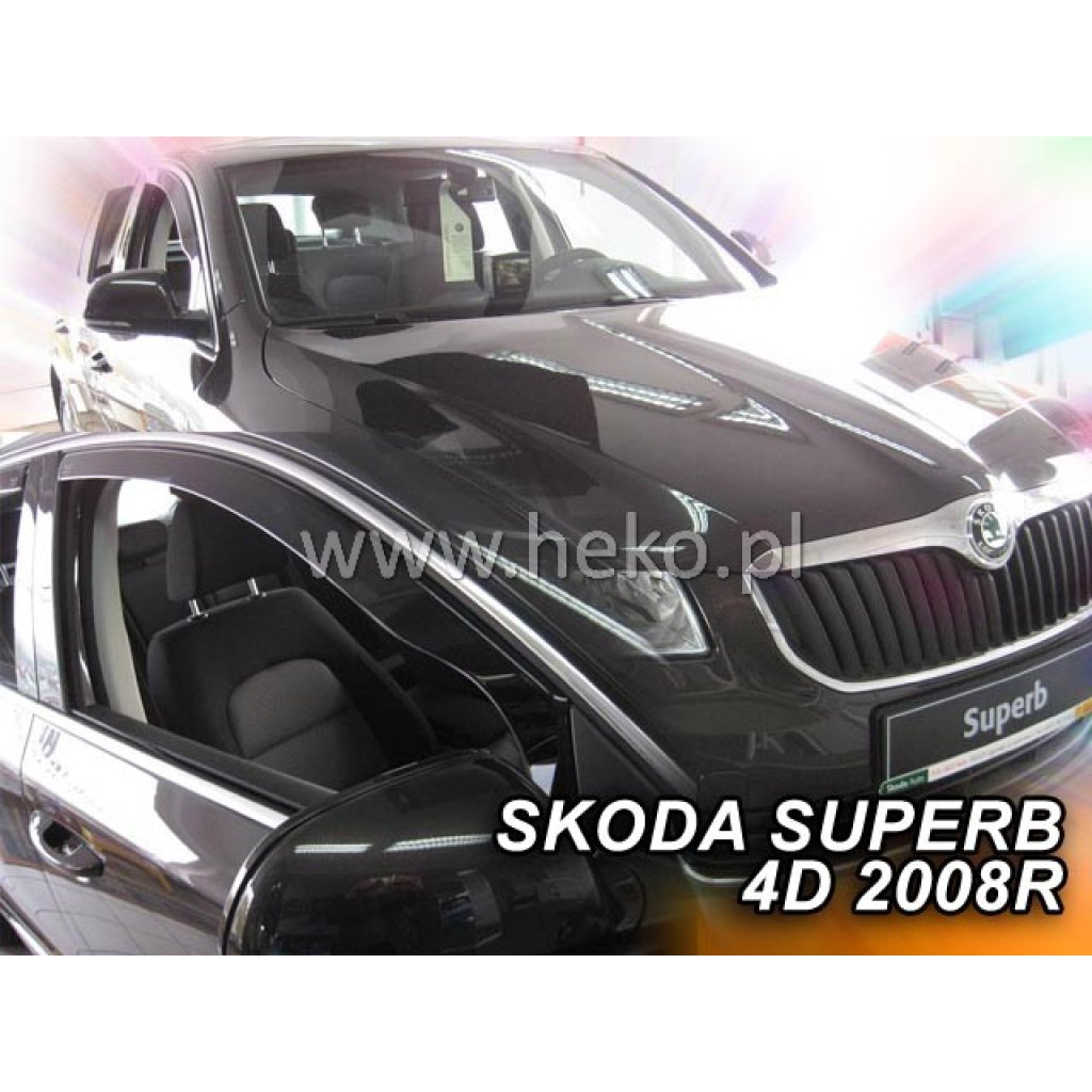 Ofuky oken Škoda Superb II 4D 2008- přední | Heko