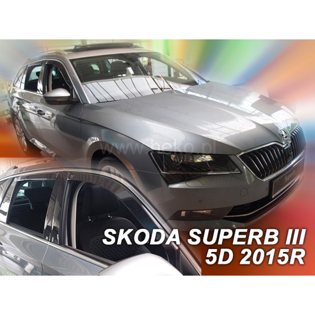 Ofuky oken Škoda Superb III 5D 2015- přední + zadní combi | Heko