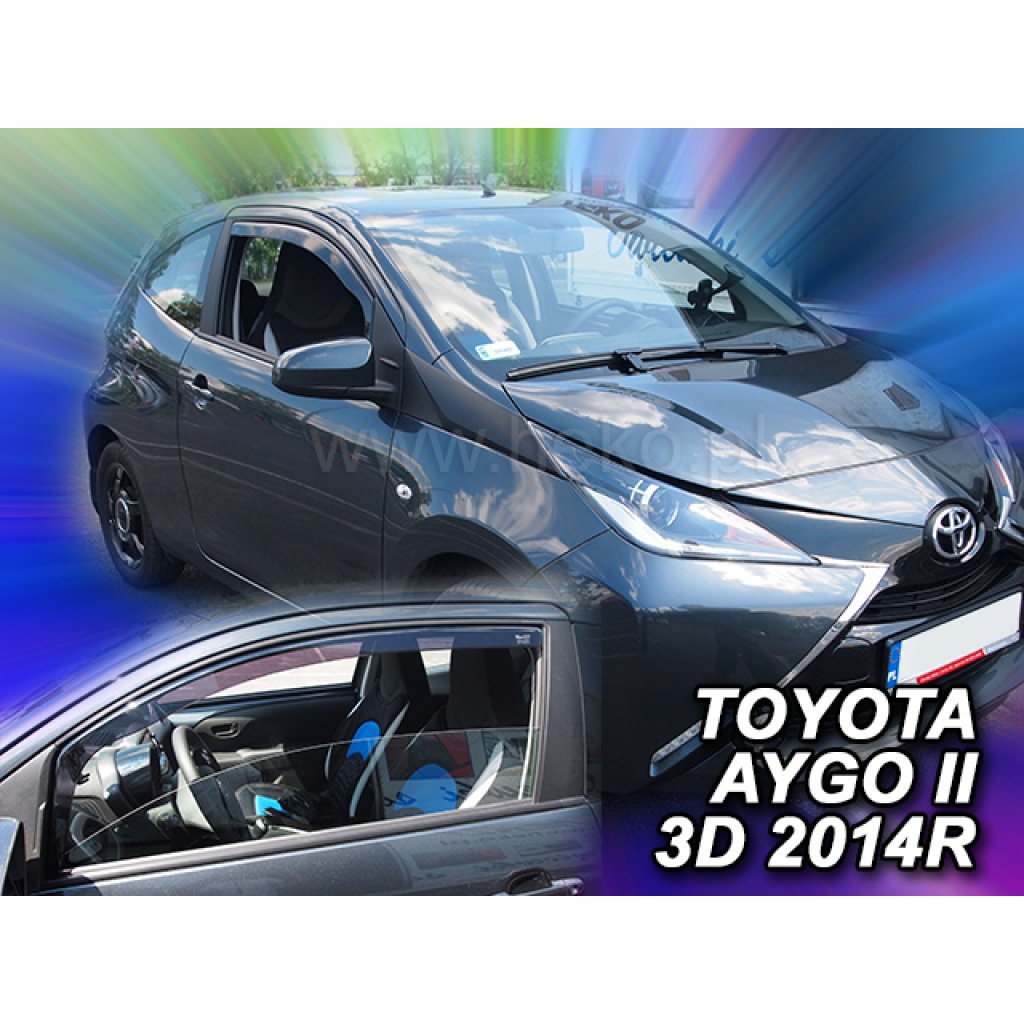 Ofuky oken Toyota Aygo II 3D 2014- přední | Heko