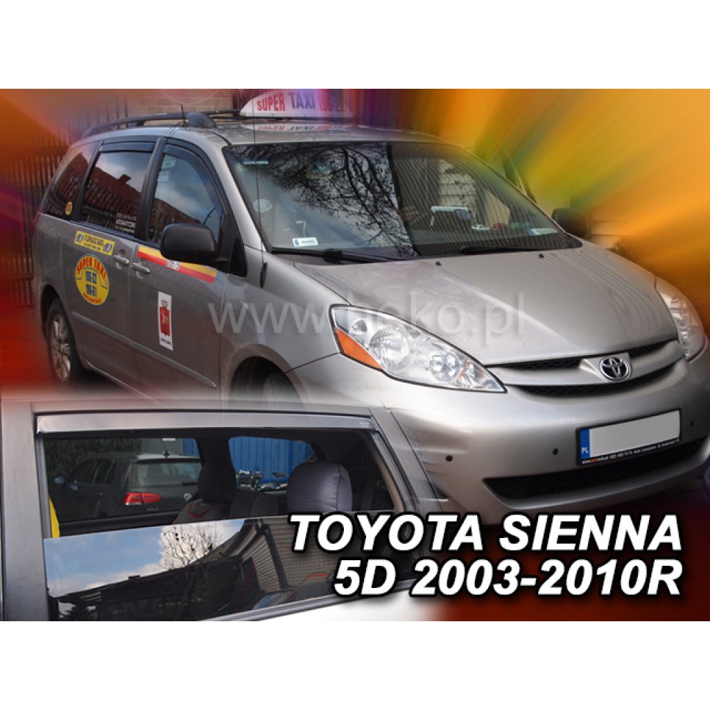 Ofuky oken Toyota Sienna 5D 2003-2010 přední + zadní | Heko