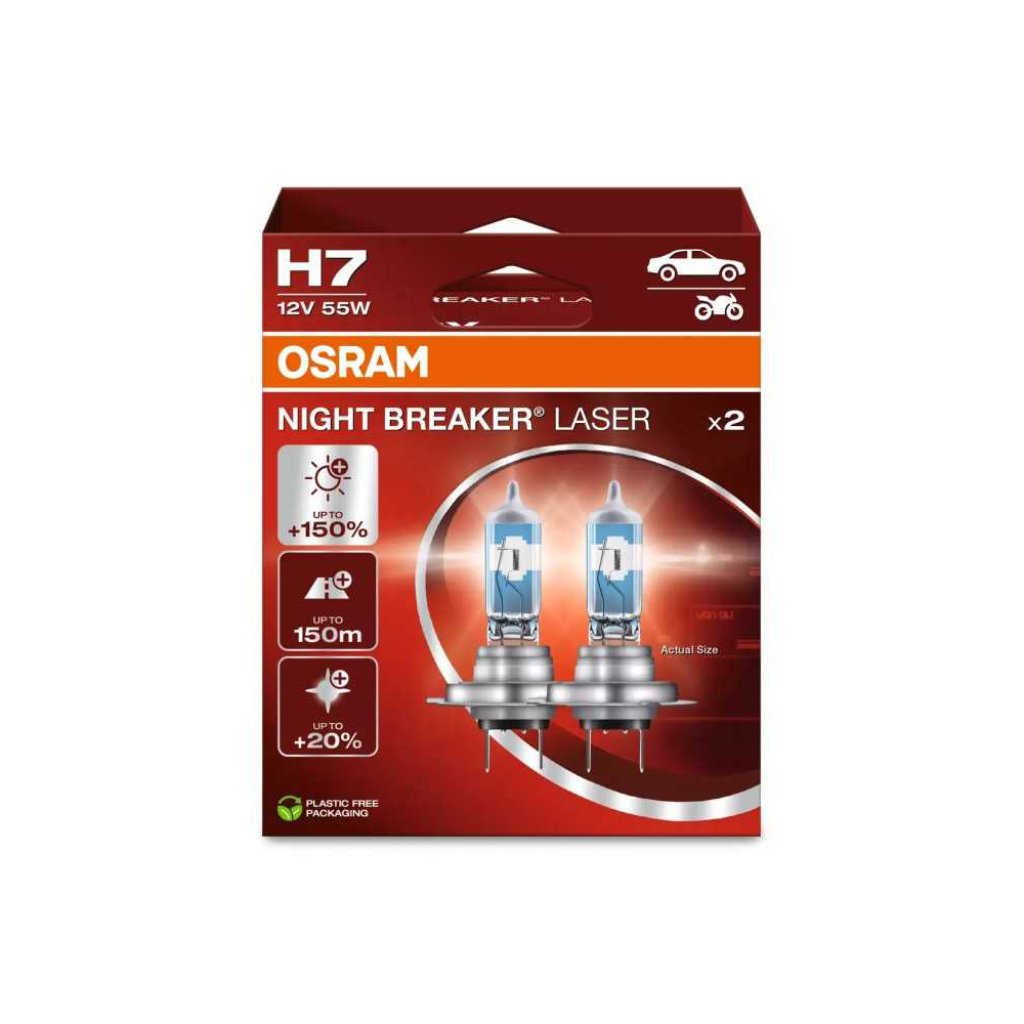 OSRAM 12V H7 55W night breaker laser (2ks) Duo-box