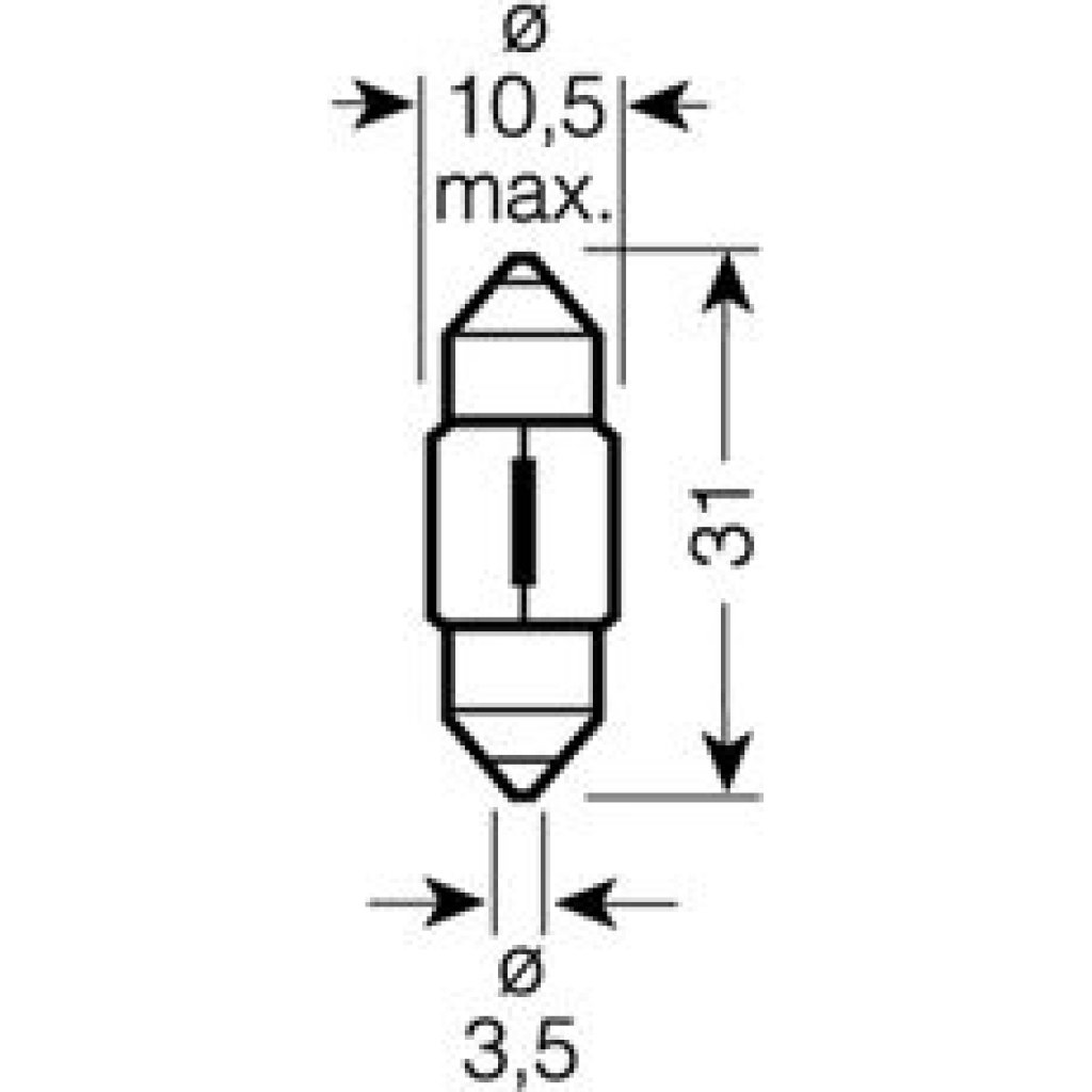 OSRAM 12V SV8,5-8 10W standard (10ks)
