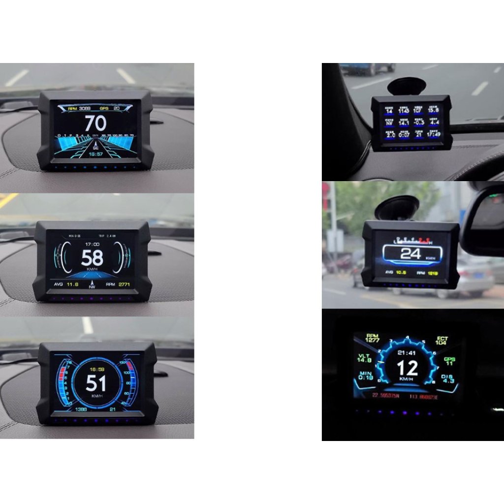 Palubní DISPLEJ 3,5" LCD, GPS měřič rychlosti s vestavěným víceosým gyroskopem a přísavkou