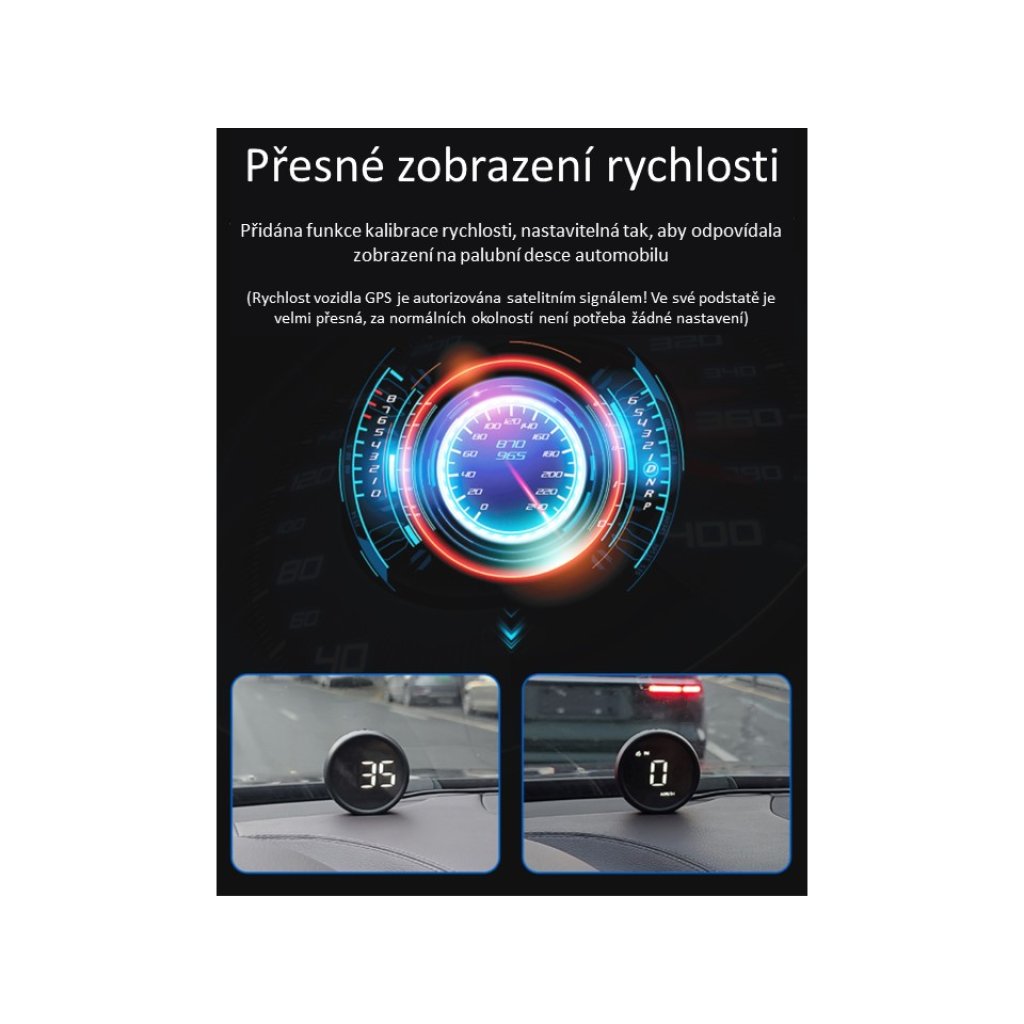 Palubní DISPLEJ s vysokou viditelností, GPS měřič rychlosti