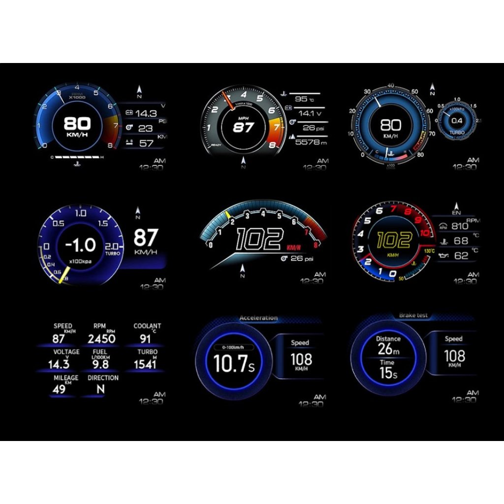 Palubní DISPLEJ SPORT LCD, OBDII, FULL + GPS
