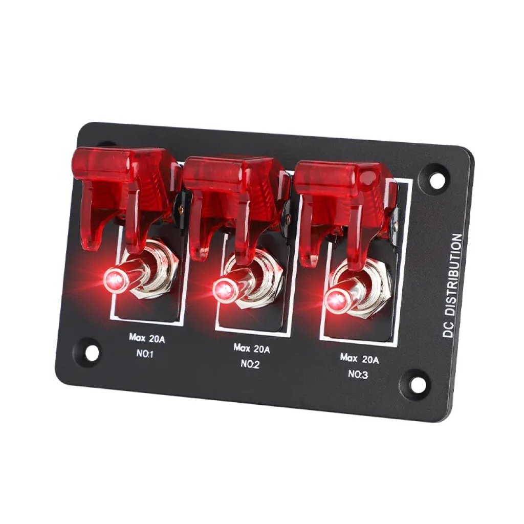 Panel s 3x spínačem 12/24V