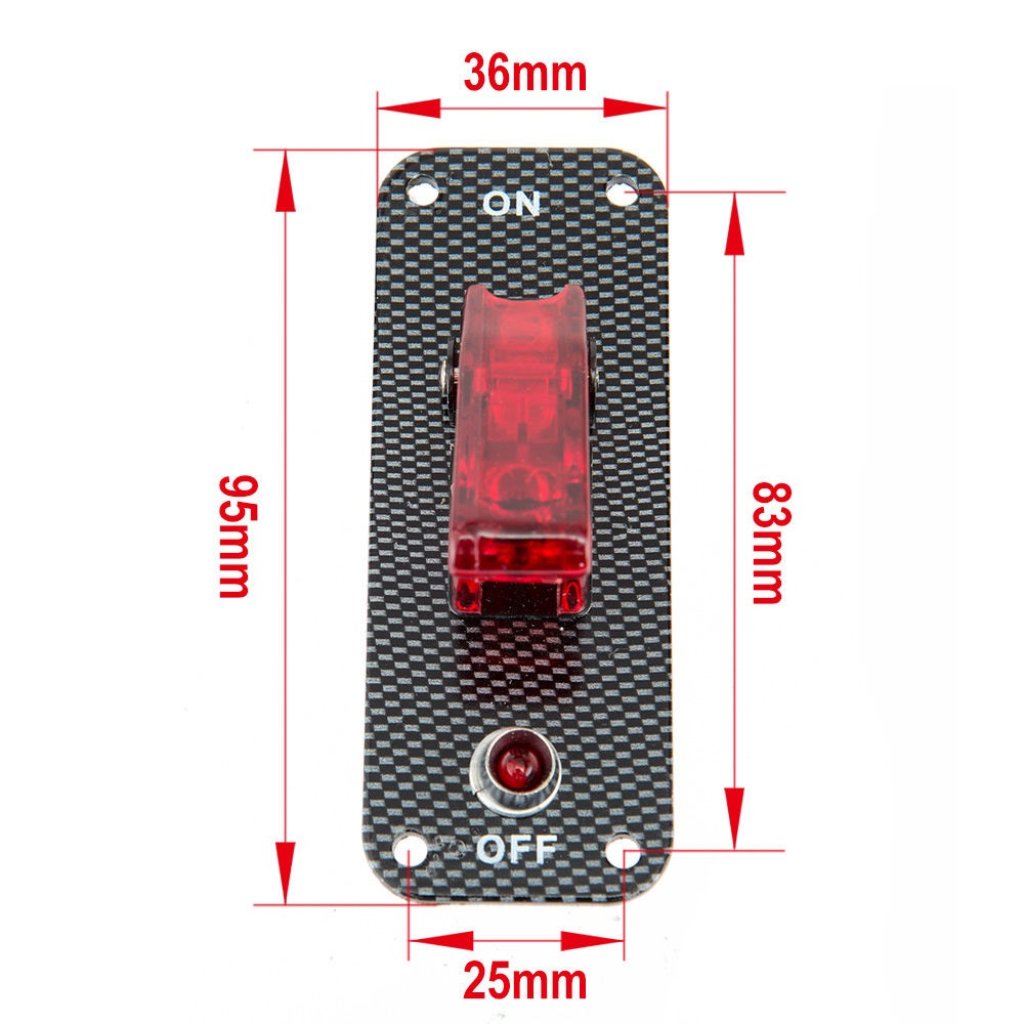 Panel se spínačem a kontrolkou, 12V