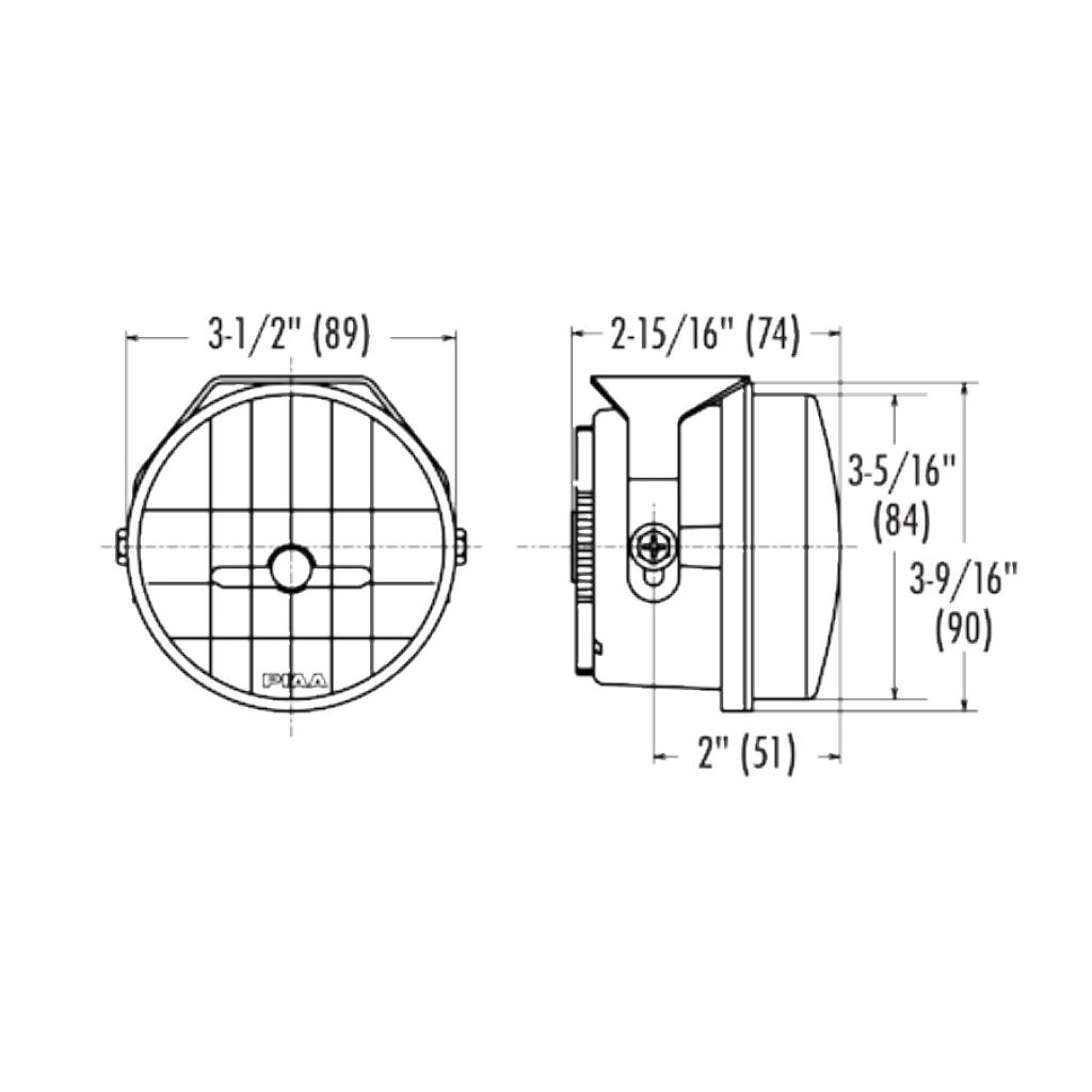 PIAA LP530 Ion Yellow žluté přídavné mlhové kulaté LED světlomety o průměru 89mm / 3,5", ECE homologace