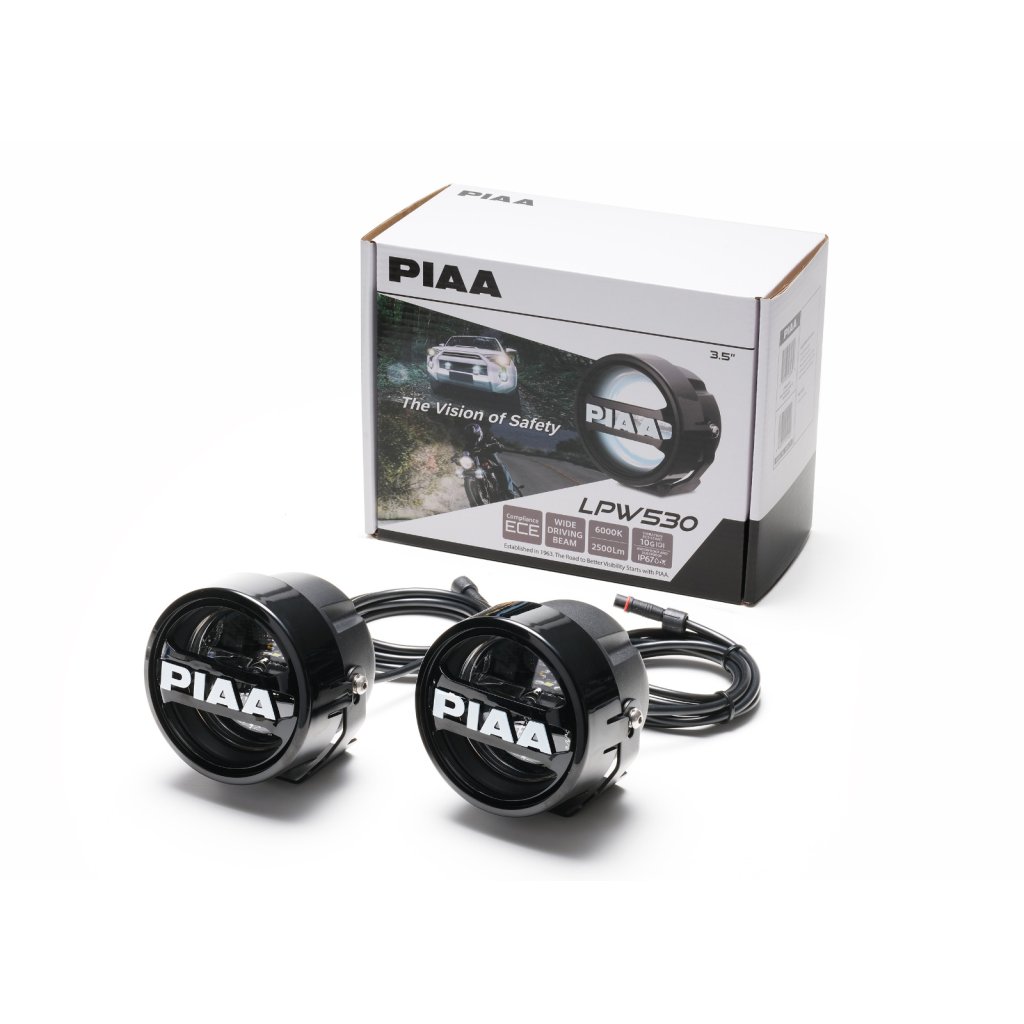 PIAA LPW530 přídavné dálkové kulaté LED světlomety o průměru 89 mm / 3,5", homologace ECE