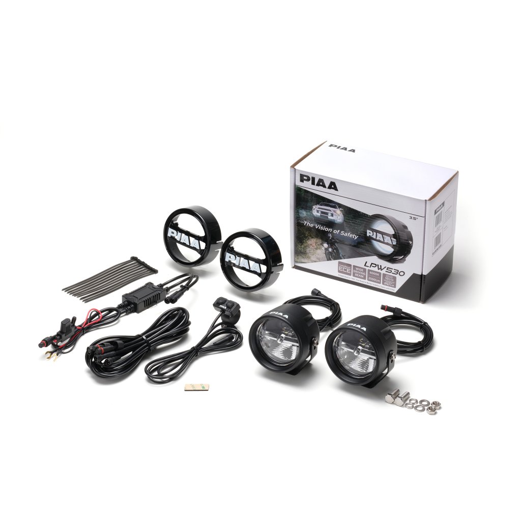 PIAA LPW530 přídavné dálkové kulaté LED světlomety o průměru 89 mm / 3,5", homologace ECE
